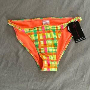 NWT yellow plaid bikini bottom